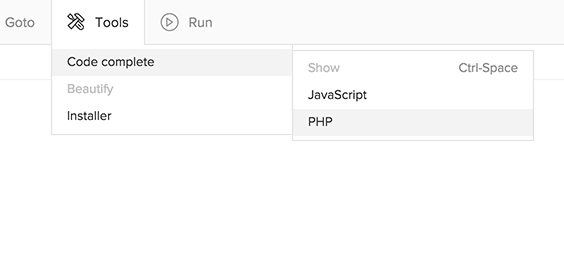 php code completion